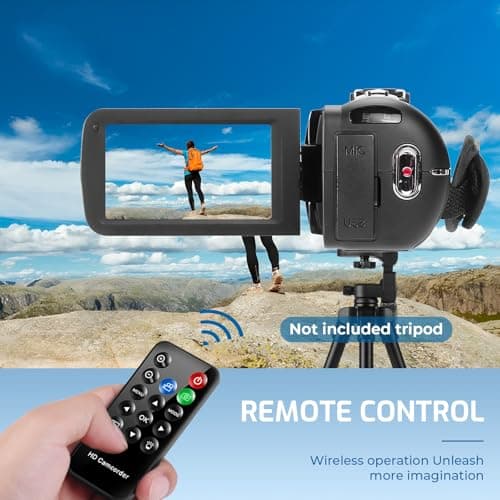 4K Video Camera Camcorder Ultra HD 80MP Vlogging Camera for YouTube 18X Digital Zoom Recorder IR Night Version 3.0" 270° IPS HD Screen With Handheld Stabilizer, Microphone, Remote Control, 32G SD Card 4