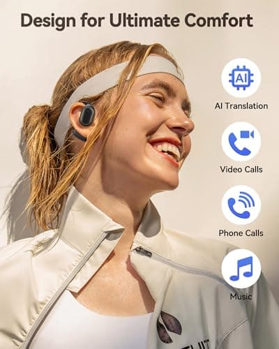 AI Translation Earbuds Real Time, 164 Languages & Accents, Translator Earbuds 90H Playtime, Translation Headphone LED Display Audifonos Traductores Inglés Español for Travel Business Meeting, Black 5