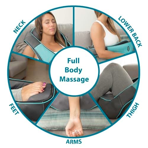 InvoSpa Shiatsu Neck and Back Massager with Heat - Deep Kneading Pillow for Massage - Electric Full Body Massager 4