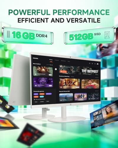 HP All in One Desktop Computer for Home, Intel Celeron J4025, 21.5 inch FHD Anti-Glare, Wi-Fi 6, 16 GB DDR4, 512 GB SSD, Compact All-in-One PC, Wired KB & Mouse, Windows 11 Pro 3