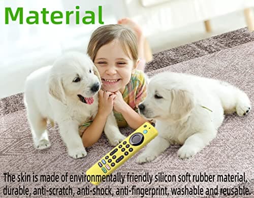 6.2 Inch Silicone Cover for 2023 Fire TV Stick 4K Max 2nd/Fir TV Omni Series/FireTV 4-Series Remote,Toshiba/Insignia FirTV Remote Cover with Lanyard(Glow Green) 5