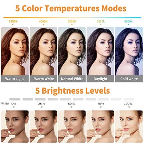 Video Conference Lighting Kit, Ring Light Clip on Laptop Monitor with 5 Dimmable Color & 5 Brightness Level for Webcam Lighting/Zoom Lighting/Remote Working/Self Broadcasting and Live Streaming, etc. 2