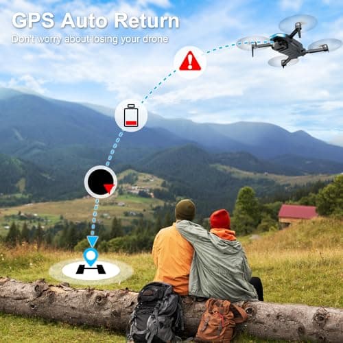 GPS Drone with Camera for Adults - 2K HD Camera FPV Live Video, GPS Drone with Auto Return, Brushless Motor, Foldable Quadcopter, Follow Me, Headless Mode Remote Control for Kids Toys Gifts or Beginners 3