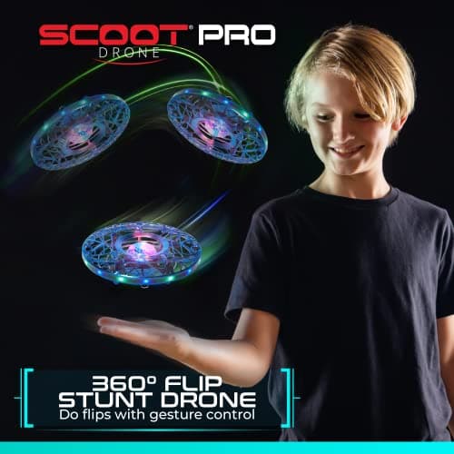 Force1 Scoot Pro Hand Operated Drone for Kids or Adults - Induction Hands Free Motion Sensors Mini Drones with Bright LED Projection, 360 Flips, Easy Indoor Small UFO Flying Orb Ball Drone Toy 5