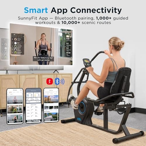JLL Smart Cross Trainer Recumbent Exercise Bike with Arm Exercisers, 8-Level Magnetic Resistance Stationary Machine, LCD, Bluetooth Fit App, Home Workout Cardio Equipment, Seniors & Adults 2