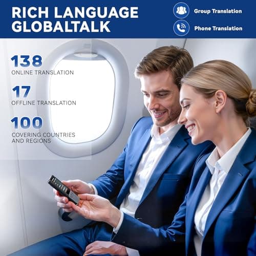 Ai Language Translator Device, 2025 Instant Voice Translator Device T21 Wi-Fi Available, Two-Way 138 Languages Ai Translator Offline Recording Photo Translation Device for Business Travel Study 3