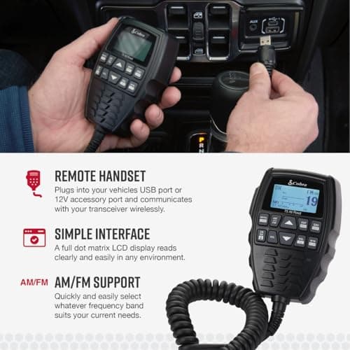 Cobra 75 All Road Wireless CB Radio - Dual-Mode AM/FM, Full 40 Channels, Bluetooth Connectivity, Digital Noise Cancellation, Waterproof, Instant Channel 9, 4-Watt Output, Easy to Operate, Black 3