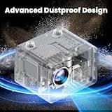 GROVIEW Fully Sealed Projector 1500 ANSI 4k Projector with WiFi and Bluetooth, Native 1080P Outdoor Projector with Auto Focus/Keystone, 50% Zoom, Compatible with iOS/Android/PC/TV Stick 3