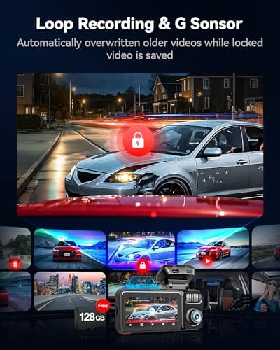 REDTIGER F17 Elite 4K Dash Cam 3 Channel, STARVIS 2 IMX678 & IMX675, Front and Rear Inside Car Camera for Cars, 128GB Card, Full Color Night Vision, 5.8GHz WiFi GPS, HDR, Touchscreen 7