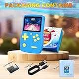32 Bit Handheld Game for Kids Preloaded 139 Retro Video Games, 3.0'' IPS Screen and Rechargeable Battery Portable Gaming System, Mini Travel Electronic Toy Gifts for Boys Girls (Blue) 5
