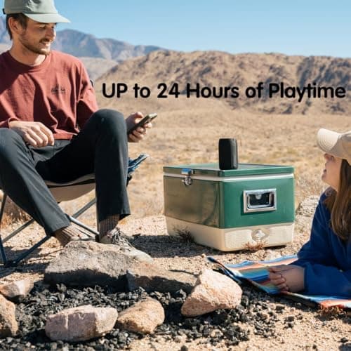 MusiBaby M68 Portable Bluetooth Speakers – Wireless, Waterproof, Dual Pairing, Deep Bass, Small & Loud with 24H+ Playtime – Outdoor Travel, Beach, Camping, Party, Gifts for Men Women (Black) 3