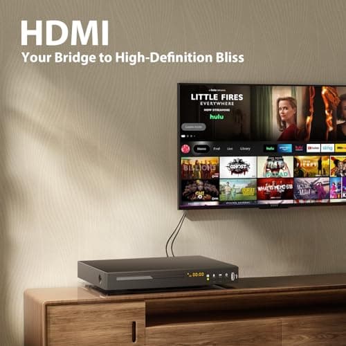 Blu Ray DVD Player Dolby Digital TrueHD/DTS and 1080P Full HD, Play All DVDs and Region A 1 Blu-Rays, Support Max 128G USB Flash Drive + HDMI/AV/Coaxial Output + Built-in PAL/NTSC with HDMI/AV Cable 2