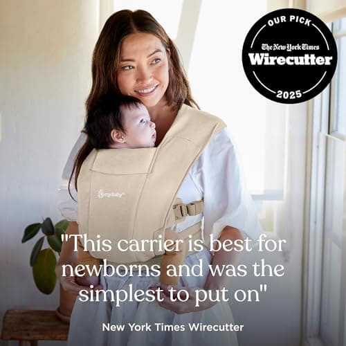 Ergobaby Embrace Baby Carrier Newborn to Toddler - Lightweight Ergonomic Baby Carriers - Cozy Essentials (7-25 Pounds), Ponte Knit, Cream 5