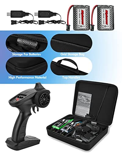 ALPHAREV RC Boat with Case R308MINI 2 Packs 20+ MPH Remote Control Boat for Pools and Lakes, 2.4 GHZ RC Boats for Adults and Kids 3
