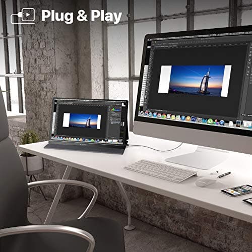 KYY Portable Monitor Latest 15.6'' FHD 1080P USB-C HDMI Laptop Monitor w/Smart Cover Bag & Dual Speakers, External HDR Computer Screen, Travel Gaming Monitor for PC MAC Phone Xbox PS4/5 Switch 5