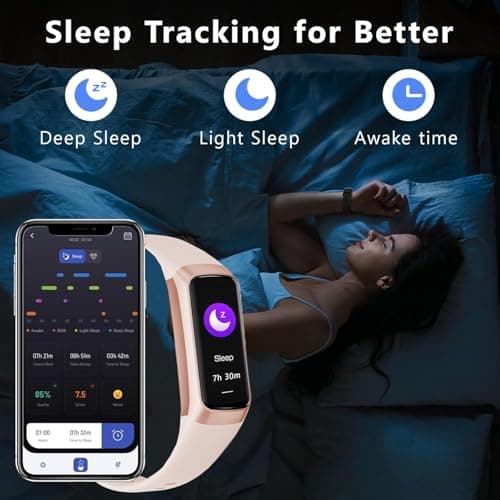 Fitness Tracker with 24/7 Heart Rate Blood Oxygen Sleep Monitor,Activity Tracker with 1.1" AMOLED Touch Color Screen, Multiple Sport Modes Step Counter,IP68 Waterproof for Women Men (Rose Pink) 5