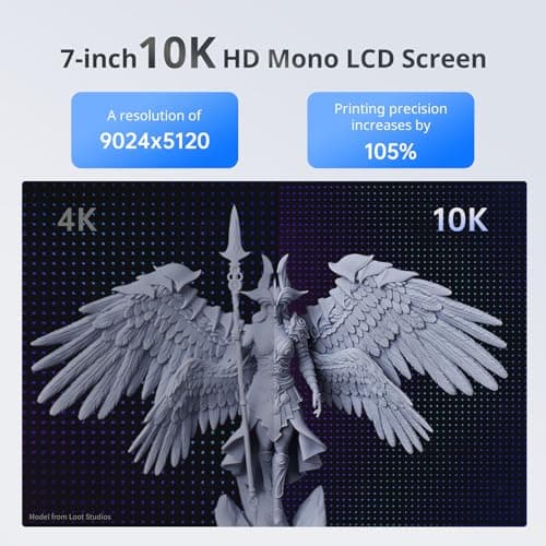 ANYCUBIC Photon Mono 4, Resin 3D Printer with 7'' 10K Mono LCD Screen, Stable LighTurbo Light Source and 70mm/h Fast Printing, Print Volume 6.04'' x 3.42'' x 6.49'' 2