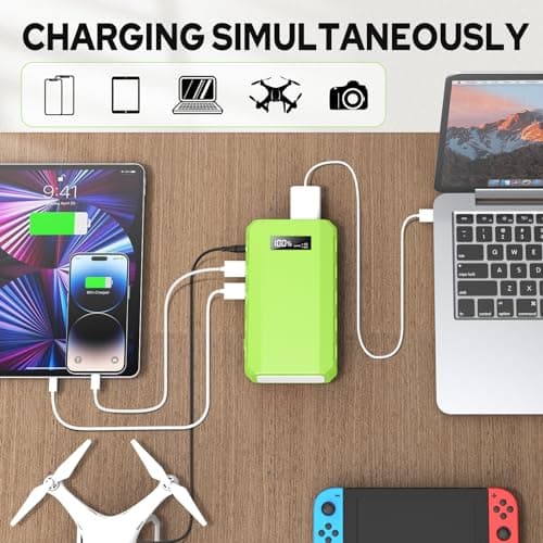 powkey Portable Power Station with AC Outlet, 65W/110V External Battery Pack 24000mAh/88.8Wh Power Pack, Portable Power Source Supply Backup for Outdoor Tent Camping Home Office 3