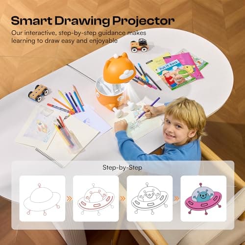 Caydo T3 Smart Drawing Projector with AI Magic, Step-by-Step Learn to Draw Projector for Kids, Educational Arts & Crafts Toy, Ideal Christmas Birthday Gift for Boys & Girls Ages 5+ 2