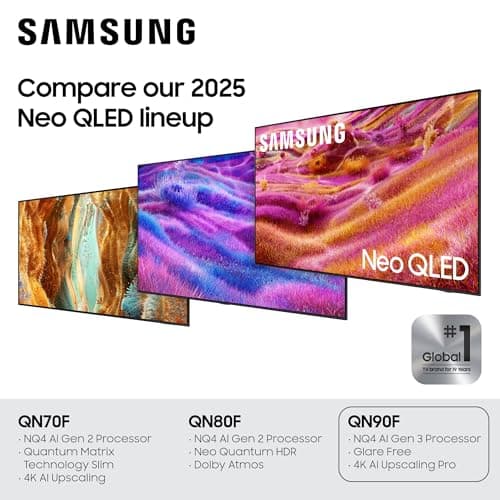 Samsung 43-Inch Class Neo QLED 4K QN90F Series, Vision AI, Mini LED Smart TV (2025 Model, 43QN90F) Neo Quantum HDR+, Object Tracking Sound Lite w/Dolby Atmos, Glare Free, Gaming Hub, Alexa Built-in 4
