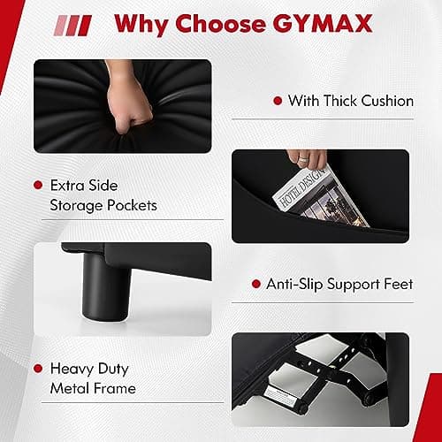 GYMAX Gaming Recliner, Massage Gaming Chair with Bluetooth Speaker, Adjustable Footrest & Lumbar Support, Single Ergonomic Gaming Sofa, Video Gaming Chair for Adults, Home Theatre (Red) 4