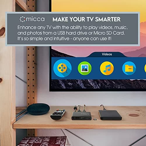 Micca G3 2K Quad-HD Digital Media Player for USB Drives and MicroSD Cards, Digital Signage, H.265/HEVC H.264/AVC MP4 MKV Videos MP3 Music JPG Photos, 4K HDMI, Analog AV, Auto Play and Resume 2