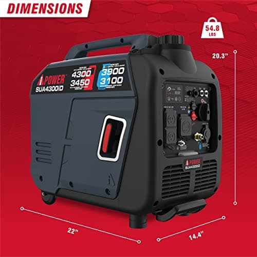 A-iPower 4300-Watt Dual Fuel Portable Inverter Generator, RV Ready Lightweight w/CO Sensor for Backup Home Use, Tailgating & Camping, CARB Compliant (SUA4300iD) 3