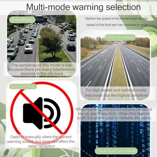 RAD1000 Laser/Radar Detector for Cars with Suction Cup Mount - X/K/Ka/KU/ST/CT Band & Laser Detection, Long Range Detection, VG-2 Immune, Mute Memory, Led Display, Multi-Mode, Great Gifts 3