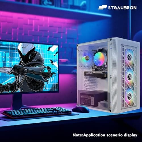 STGAubron Gaming PC Computer Desktop, GeForce GTX 1660 Super 6G, Intel Core i7 8th Gen up to 4.1GHz, 16G DDR4, 1T SSD, WiFi 6 & BT 5.2, RGB Fan x4, Windows 11 Home 4