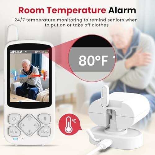 CallToU Elderly Monitor with Camera and Audio, 2-Way Talk Baby Monitors for Elderly No Wi-Fi Video Monitor for Elderly,Call Button for Elderly Home/Nursing Home Use | for Seniors, Dementia Patients 4