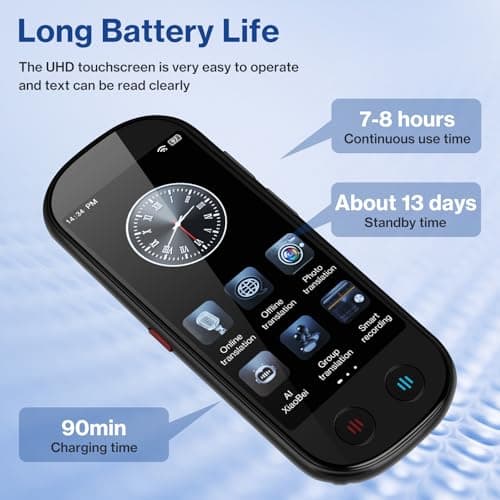 FancyDove Language Translator Device, Real-Time 2-Way Voice Translation in 149 Languages, AI Offline & Photo Translator, Smart Handheld Translator for Travel, Business, Study & Work (2025 Upgraded) 4