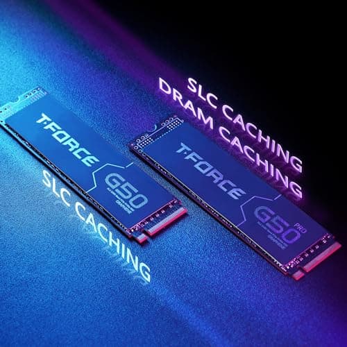 TEAMGROUP T-Force G50 512GB SLC Caching 3D TLC NAND NVMe InnoGrit PCIe Gen4x4 M.2 2280 Gaming SSD with Ultra-Thin Graphene Heat Spreader Works with PS5 Read/Write 5000/2500 MB/s TM8FFE512G0C129 4