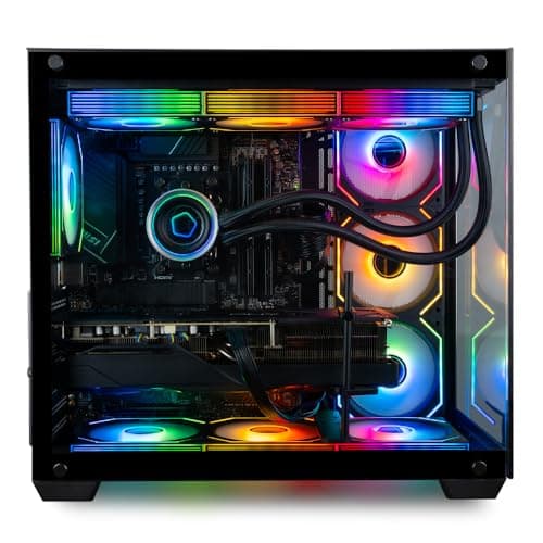 Panorama XL RTX 5090, 24-Core i9-14900KF, 128GB DDR5 RAM, 4TB Gen4 SSD + 6TB HDD, 360mm Liquid Cooled Gaming Desktop PC w/Windows 11 Pro, 3 Year Warranty, RGB KBM, Internal WiFi 6E, 3X DP, HDMI 4