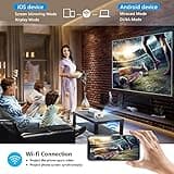 Native 1080P Projector with WiFi and Two-Way Bluetooth, Full HD Movie Projector for Outdoor Movies, 300" Display Projector 4k Home Theater, Compatible with iOS/Android/PC/XBox/PS4/TV Stick/HDMI/USB 4
