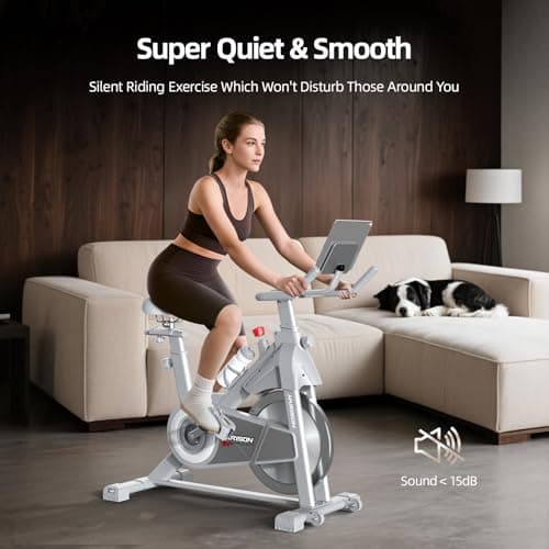 HARISON Semi Commercial Exercise Bike - Stationary Bike for Home Gym - Silent Magnetic Indoor Cycling Bike with Tablet Mount & Comfortable Seat Cushion, 380LBS/400LBS Weight Capacity Workout Bike (Magnetic Plus) 3