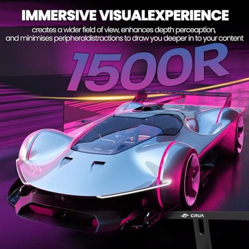 CRUA 30" Curved Gaming Monitor, 165Hz/200Hz Computer Monitor, WFHD(2560 * 1080P) 1500R VA Screen, 120% sRGB PC Monitors Support AMD FreeSync, Wall Mount Install(HDMI, DP)- Black 4