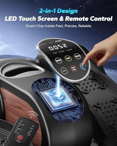 MERACH Under Desk Elliptical Machine, Leg Exerciser While Sitting for Seniors with Remote Control & 12-Speeds, Quiet Portable Electric Seated Pedal Exerciser Machine for Home Office (Black) 4