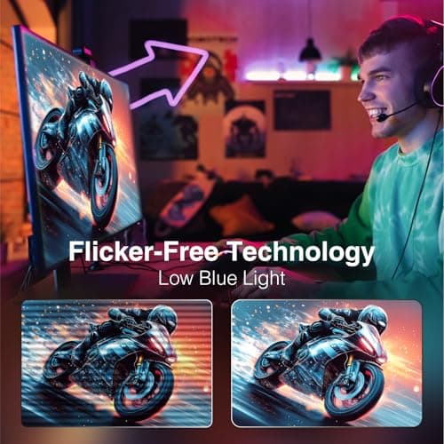 ArcticPro 34inch 200Hz Curved Gaming Monitor, WQHD 3440*1440p, 1ms Response Time, Adaptive sync, 3000:1 Contrast, 3-Sided Frameless, Ultra Slim, 120% sRGB, Bluelight Filter, HDMI(TMDS)& DP Ports,Black 5