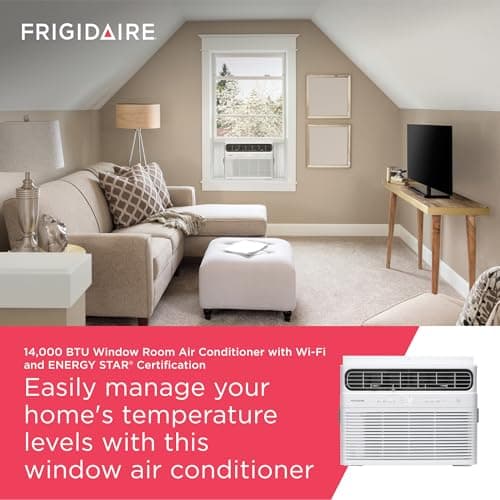 Frigidaire 14,000 BTU Smart Inverter Window Air Conditioner with Wi-Fi and Energy Star Certification, Cools Up to 700 Sq. Ft., Ultra Quiet Operation, White 4