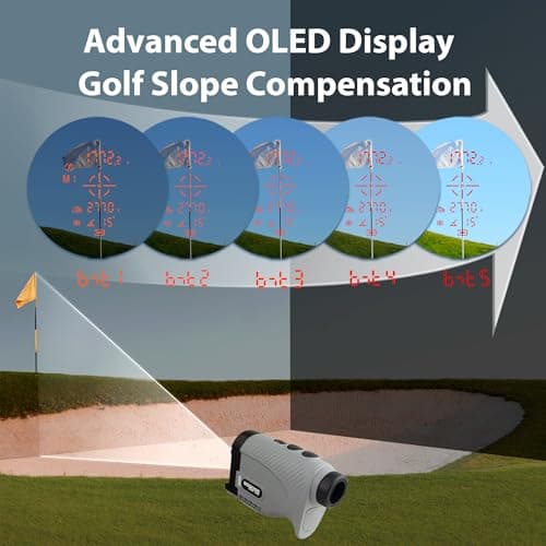 Gogogo Sport Vpro Gen 2 Golf Laser Rangefinder, Ultra-Clear Optics with 99% Transmission Lens OLED Display, Dual Power Sources, FlagLock/Slope/Magnetic/Lightweight (Gen 2) 3