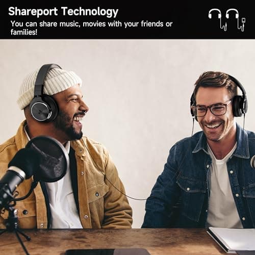 Rumoon Wired Over Ear Headphones, Studio Monitor & Mixing DJ Headphones with 50mm Neodymium Drivers and 1/4 to 3.5mm Jack for Guitar AMP Podcast Piano Keyboard (Black) 4