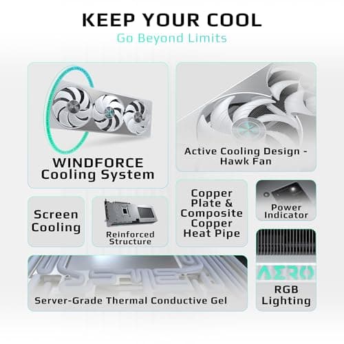GIGABYTE GeForce RTX 5070 AERO OC 12G Graphics Card, 12GB 192-bit GDDR7, PCIe 5.0, WINDFORCE Cooling System, GV-N5070AERO OC-12GD Video Card 4