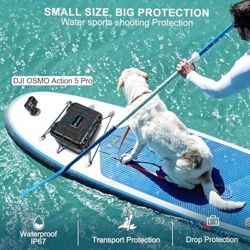 Lekufee Portable Waterproof Hard Case for DJI Osmo Action 6/5 Pro/4/3 Action Camera,Standard Combo,Adventure Combo,More Accessories(Case Only) 5