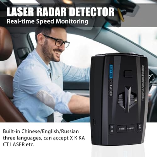 RAD1000 Laser/Radar Detector for Cars with Suction Cup Mount - X/K/Ka/KU/ST/CT Band & Laser Detection, Long Range Detection, VG-2 Immune, Mute Memory, Led Display, Multi-Mode, Great Gifts 2