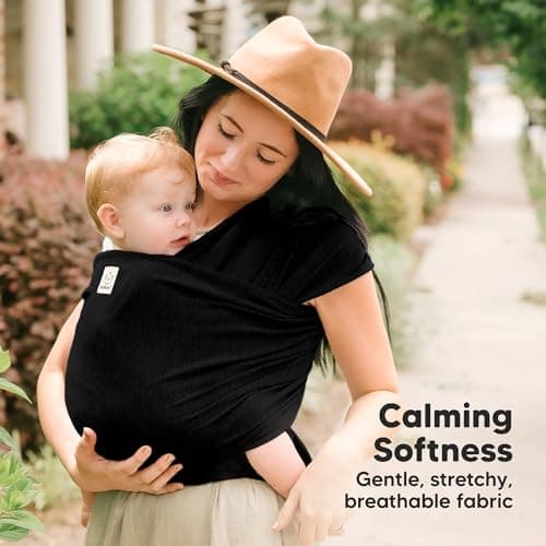 KeaBabies Baby Wrap Carrier - All in 1 Original Baby Carrier Newborn to Toddler Sling, Easy to Wear, Hands Free Bonding, Lightweight, Breathable Infant Wraps (Trendy Black) 3