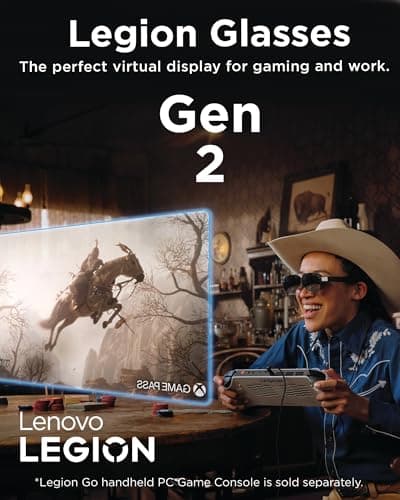 Lenovo Legion Glasses Gen 2 - Micro-OLED Personal Wearable Monitor for Gaming & Movies, FHD 120Hz Plug-and-Play Display Legion Go & USB-C Devices, High-Fidelity Audio & Privacy 2