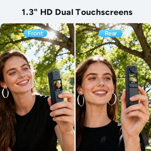 SJCAM C300 Pocket Travel Action Camera 4K,7Hour Power,154° Wide FOV Video Recording,6-Axis Stabilization,Dual-Touch Screen Body Camera,30M Waterproof,Vlogging YouTube Live Streaming,Black 64G Card 3