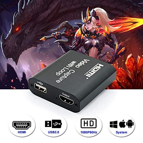 ORIVISION Video Capture Card 4K HDMI Device with Loop Out, Full HD 1080P Game Capture Video Recorder for Live Streaming, Broadcasting or Video Conference,S3/PS4/Xbox One/DSLR/Camcorders 4