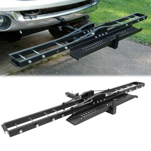 EGO BIKE 600LBS Steel Motorcycle Scooter Dirtbike Carrier Hauler Hitch Mount Rack Ramp Anti Tilt