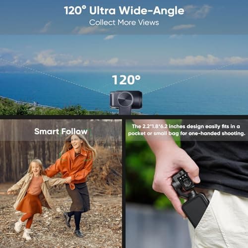 ORDRO M5 Pocket Camcorder, 4K 60FPS Video Camcorder 3-Axis Stabilisation IR Night Vision Pocket Camera for Vlogging,3.5inch IPS Touch Screen Portable Camera with 120° Wide Angle, Remote Control 2